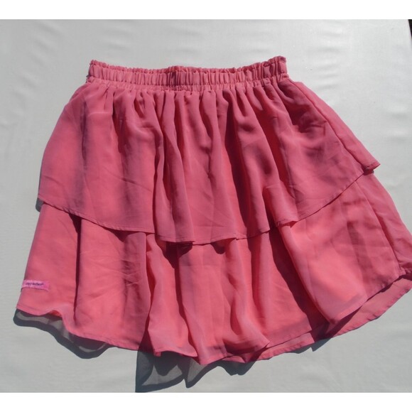 Simply Southern Women's Peach Coral Ruffle Skirt sz XL - Picture 1 of 5